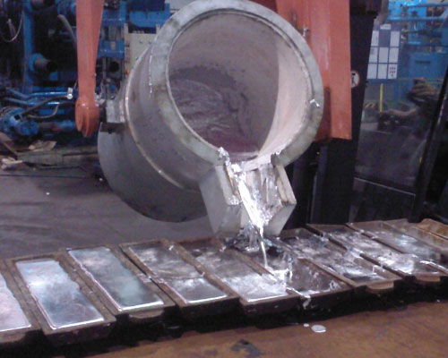 Pouring Molten Aluminum